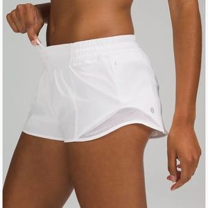 White lulu lemon shorts. hotty hot 2.5 in